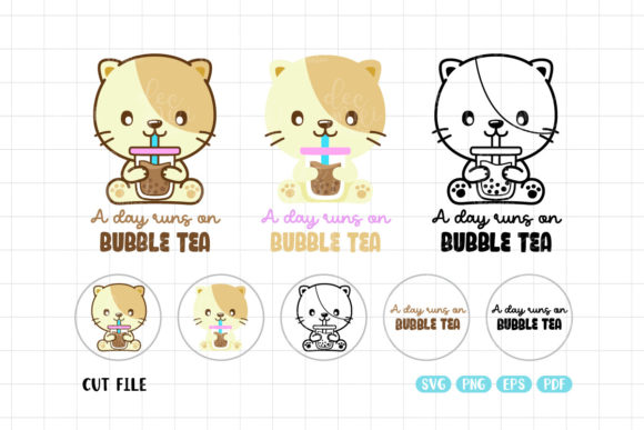 Cat Drink Bubble Tea Embroidery Design Review