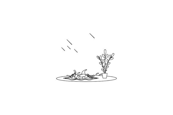 Cat Icon Cute Rainy Rain Coloring Page Review