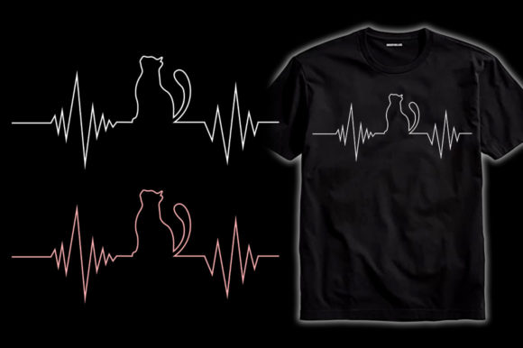 Cat T-Shirt Design for Embroidery Projects