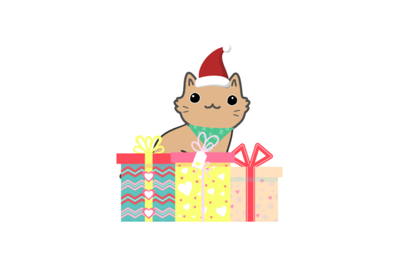 Christmas Cartoon Cat with Gift Embroidery Design Review