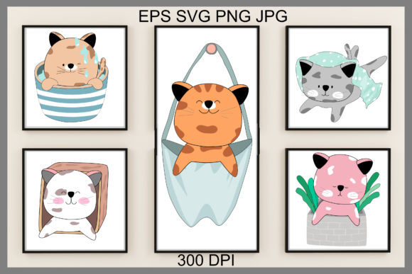 Cute Cat Characters Clipart Review for Embroidery Projects