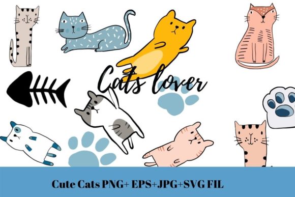 Cute Cat Vactor Clipart Set Review