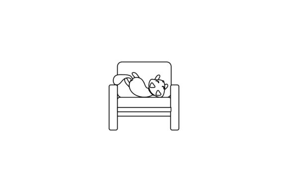 Icon Cute Cat Sofa Coloring Page Review