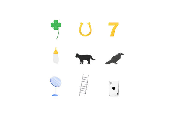 Superstitious Symbols Flat Color Vector Review