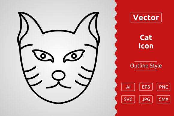Vector Cat Outline Icon Design Review